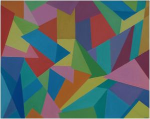 geometrijska kompozicija no 21., 2017., ulje na platnu, 80x100 cm.